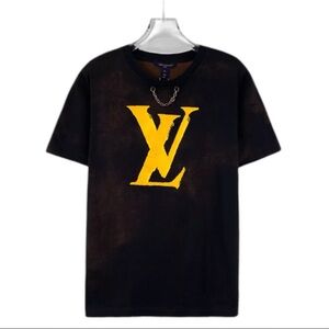 LOUIS VUITTON | ✨NEW✨ Brown Logo Print Cotton T-Shirt
